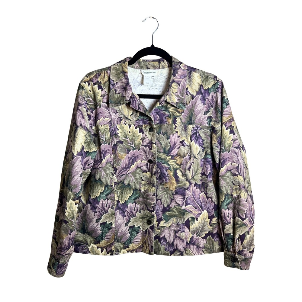Vintage Coldwater Creek Jacket 90s Grandmacore Purple Cotton Women's PL
